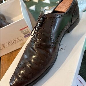 Versace Dark Brown Leather Oxfords